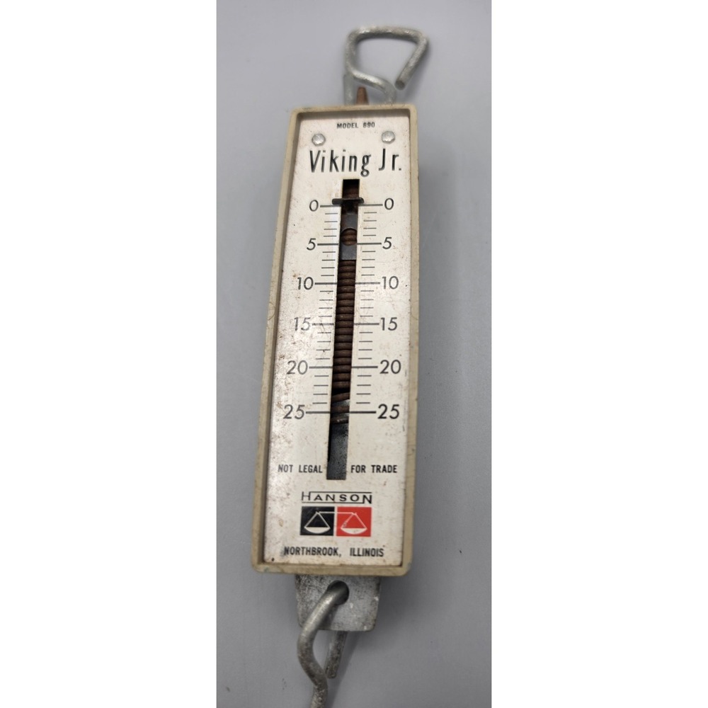 Vintage Hanson Viking Jr Model 890 Hanging Spring Scale 25 LB Northbrook IL - Picture 4 of 5